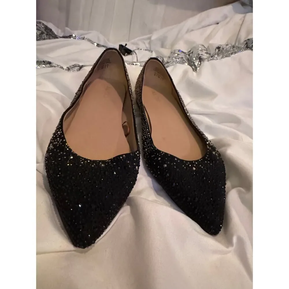 Pointed toe ombre bling rhinestone/diamond/crystal flat/shoe ballerna ballet